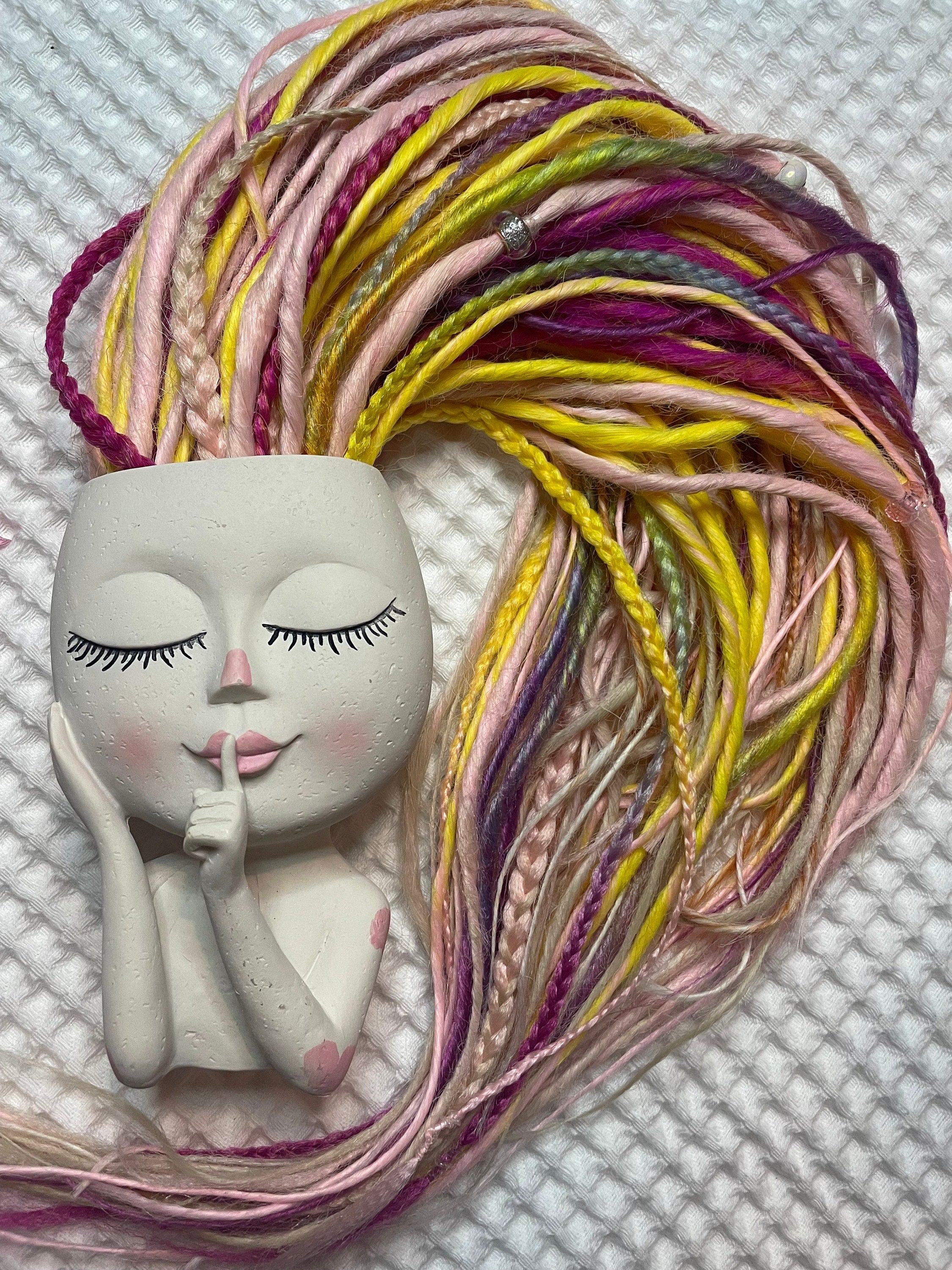 Pink sunset thin double ended dreads