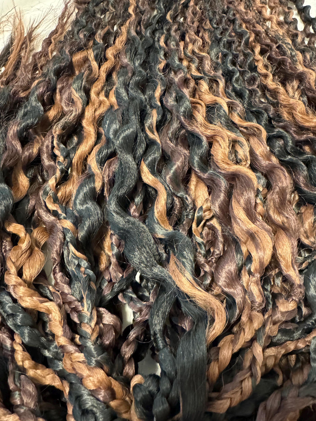 Montana Double Ended Wavy Dreads | Dark Brown & Black Natural Blend Dread Set