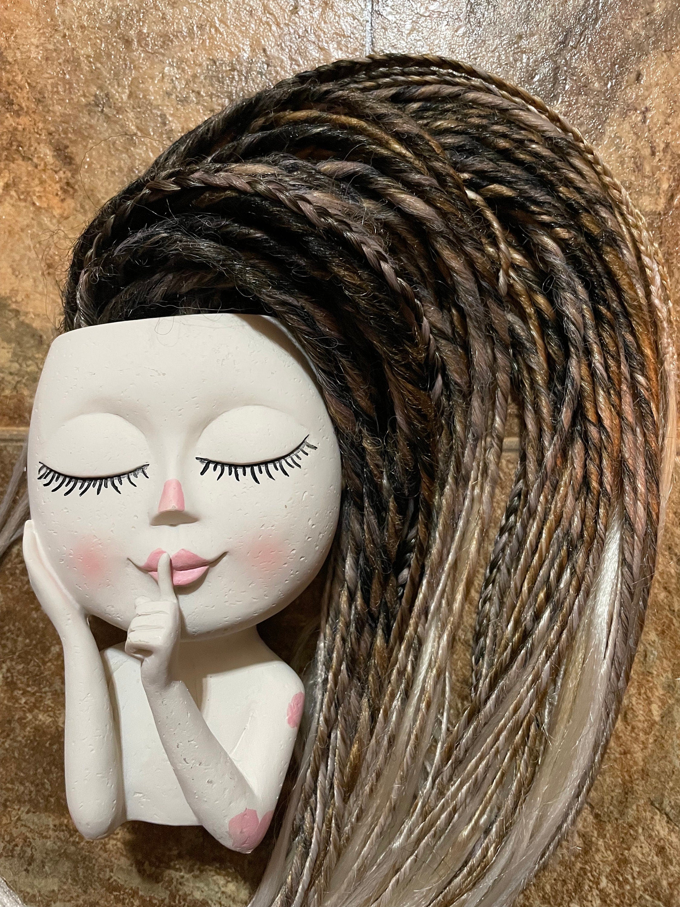 Brown to Blonde Ombré Thin Double Ended Dreads | Feathered Ends | Customizable