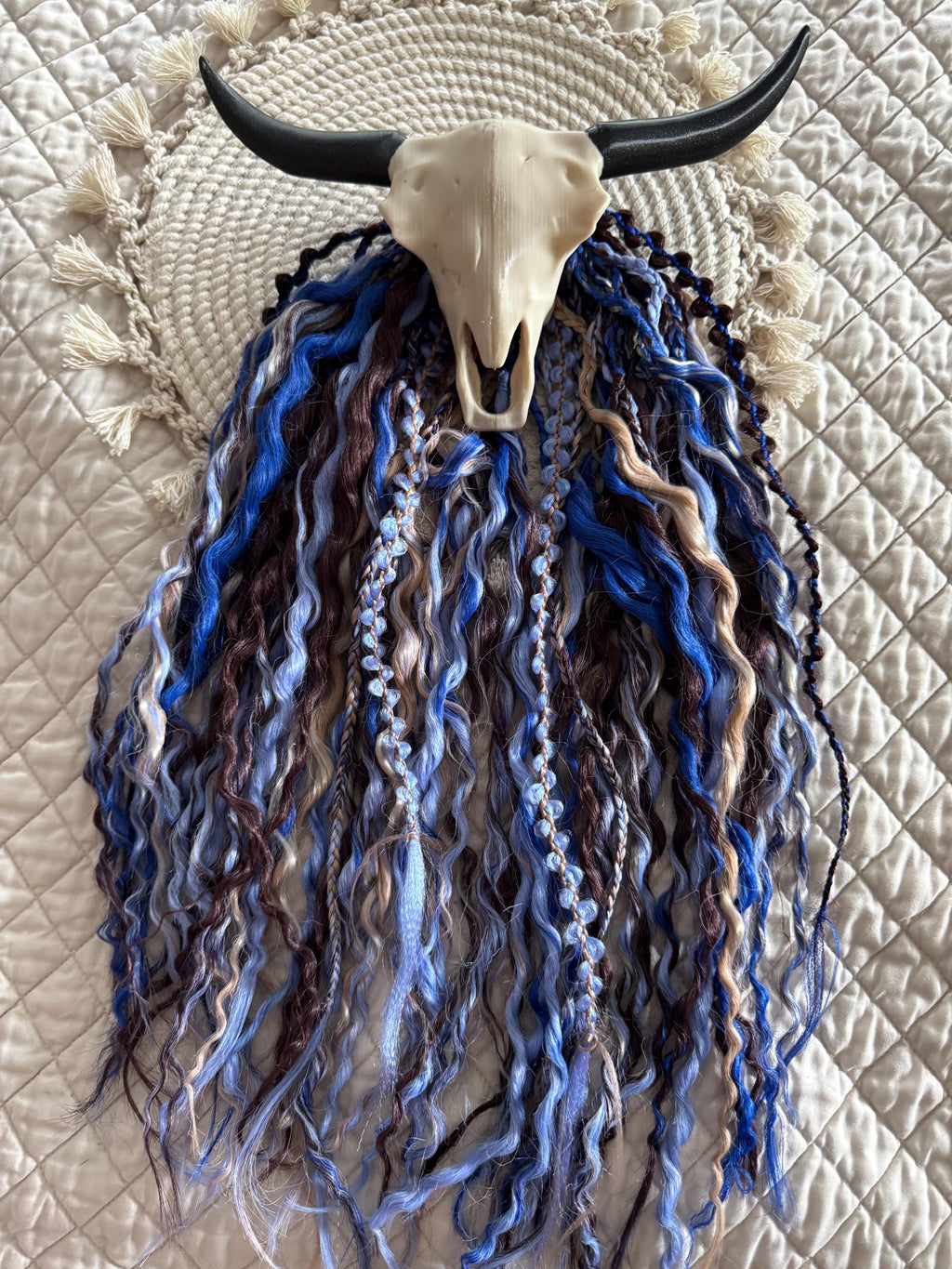 Blueberry chocolate double ended wavy dreads boho