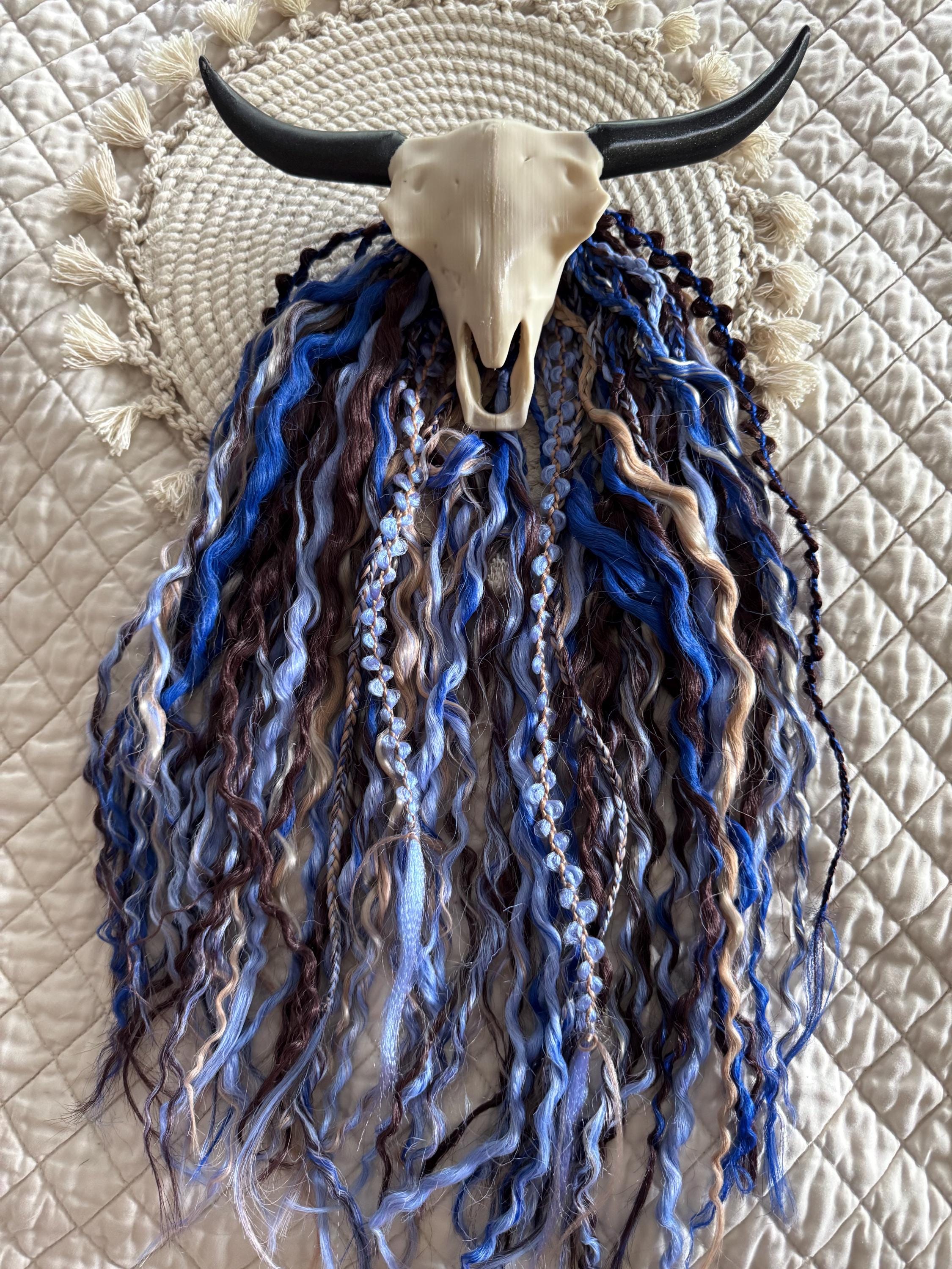 Blueberry chocolate double ended wavy dreads boho