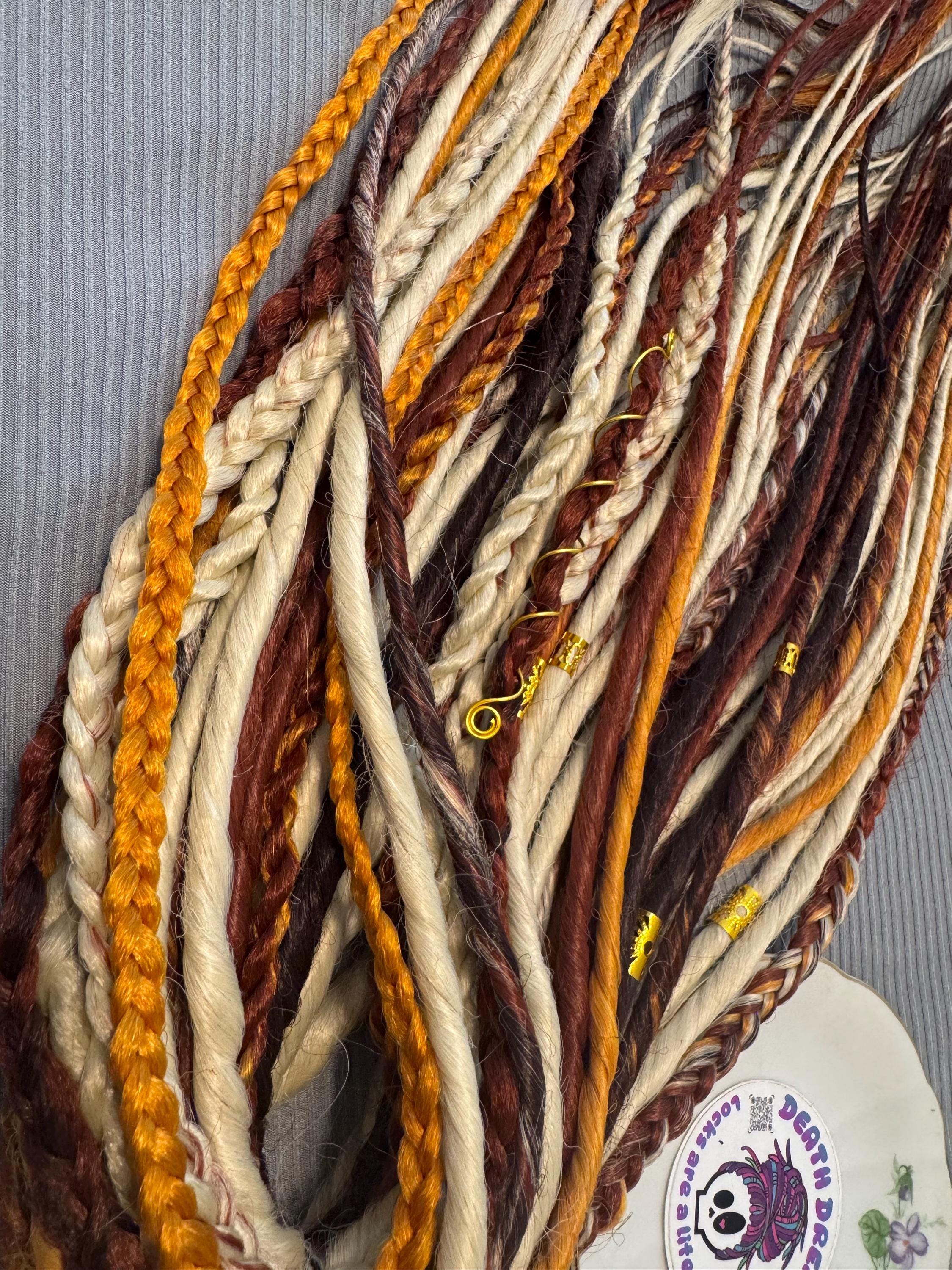 Blonde with cowboy copper accents double ended dreads