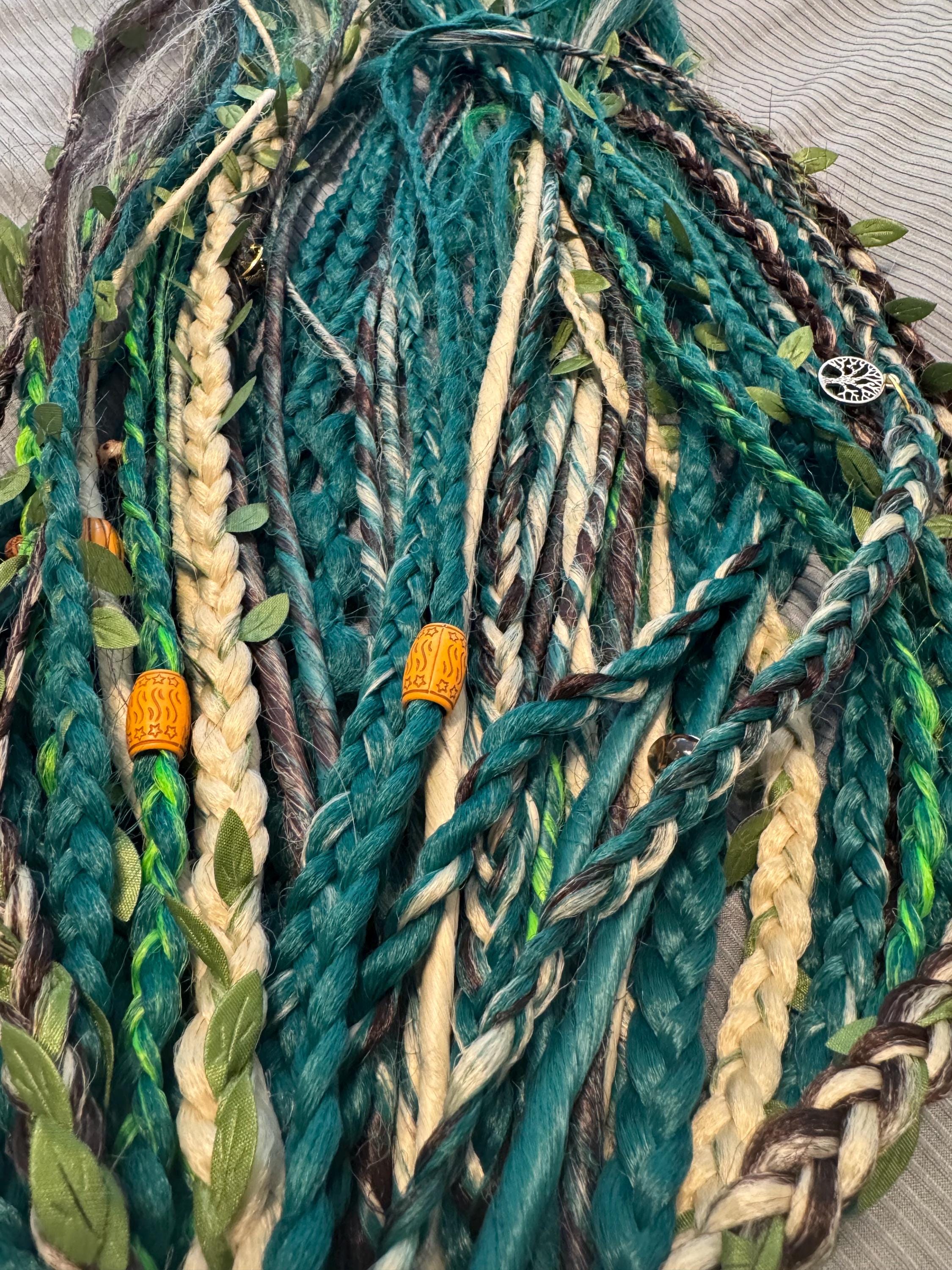 Woodsy Fae leafy double ended dreads