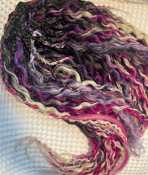 Black to Pink Ombre Wavy Dreads, Synthetic Hair Extensions
