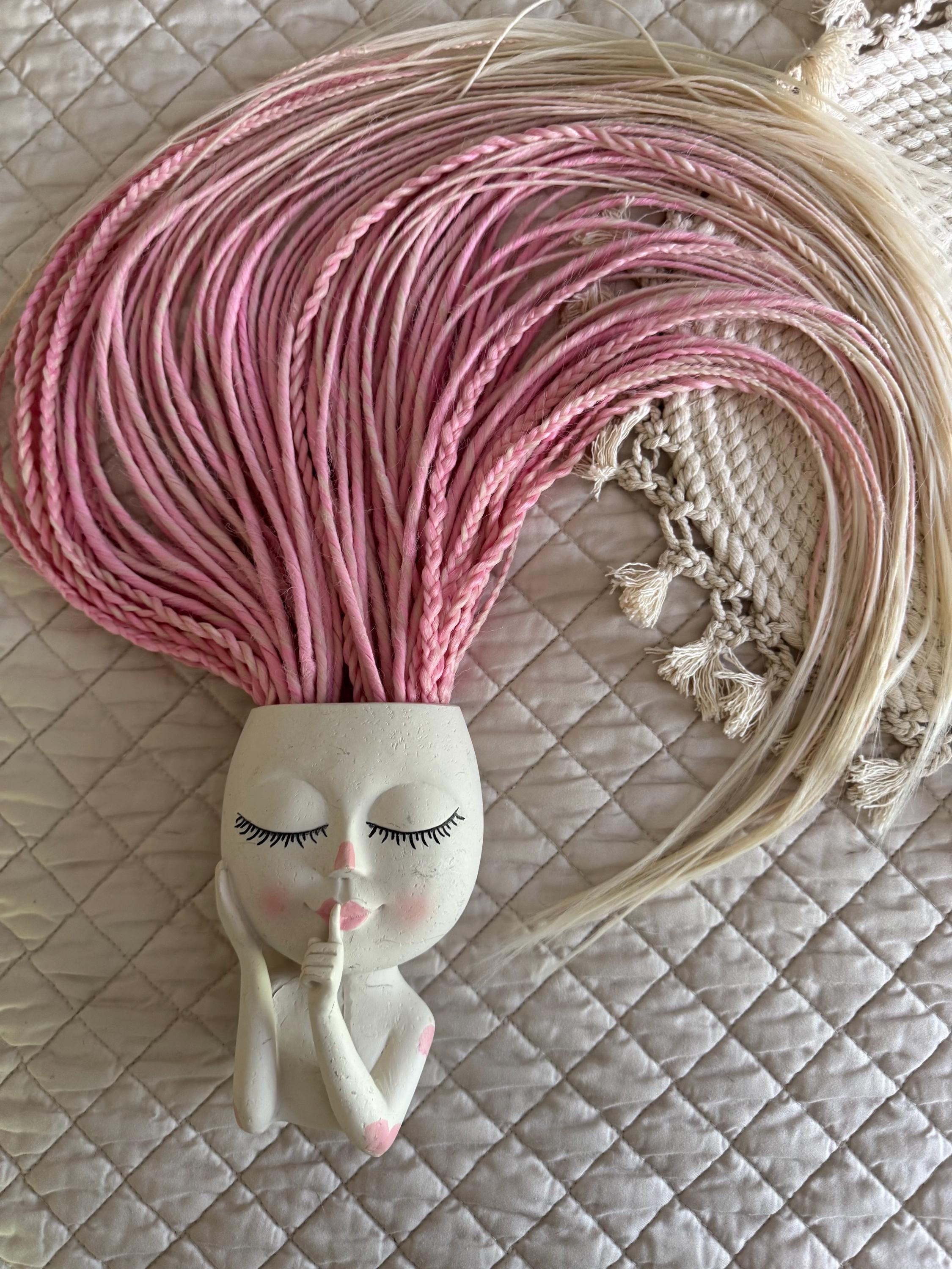 Pink to Blonde Ombré Thin Double Ended Dreads | Braids & Twists Dread Set