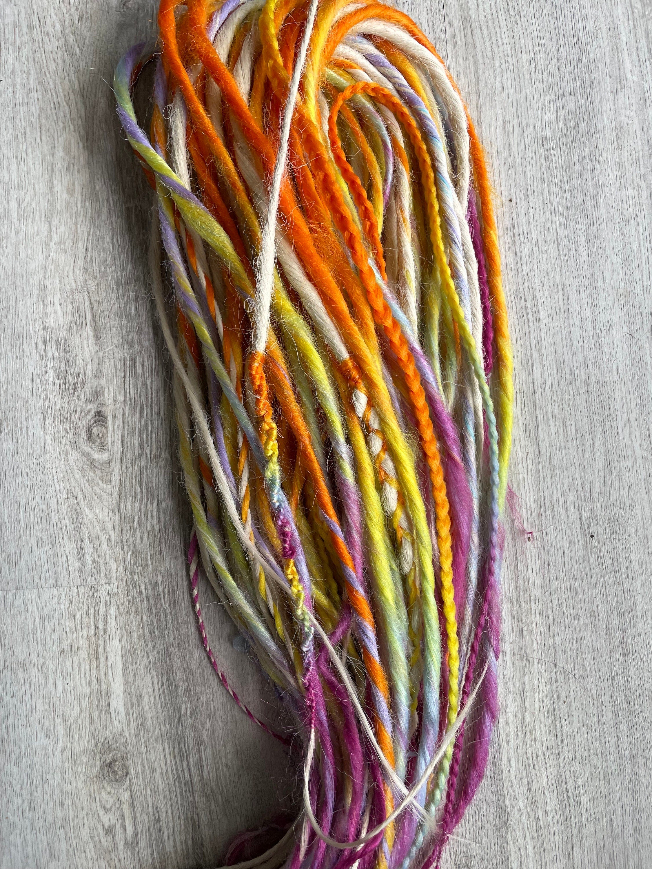 Rainbow Ombré & Blonde Thin Synthetic Dreads | Double Ended Dread Set