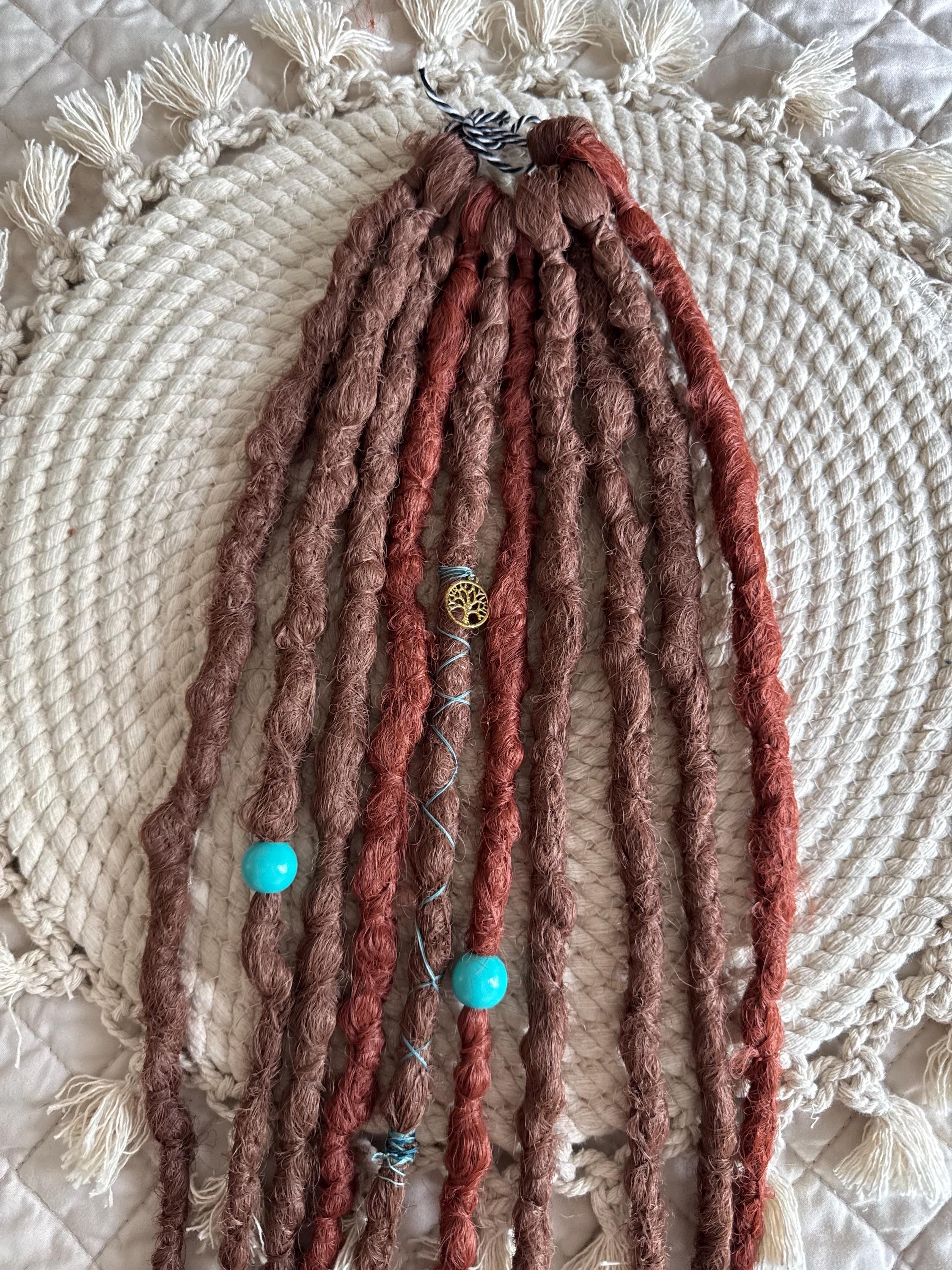 Weathered Metal Single Ended Crochet Boho Dreads | Beads & Charm Dread Set