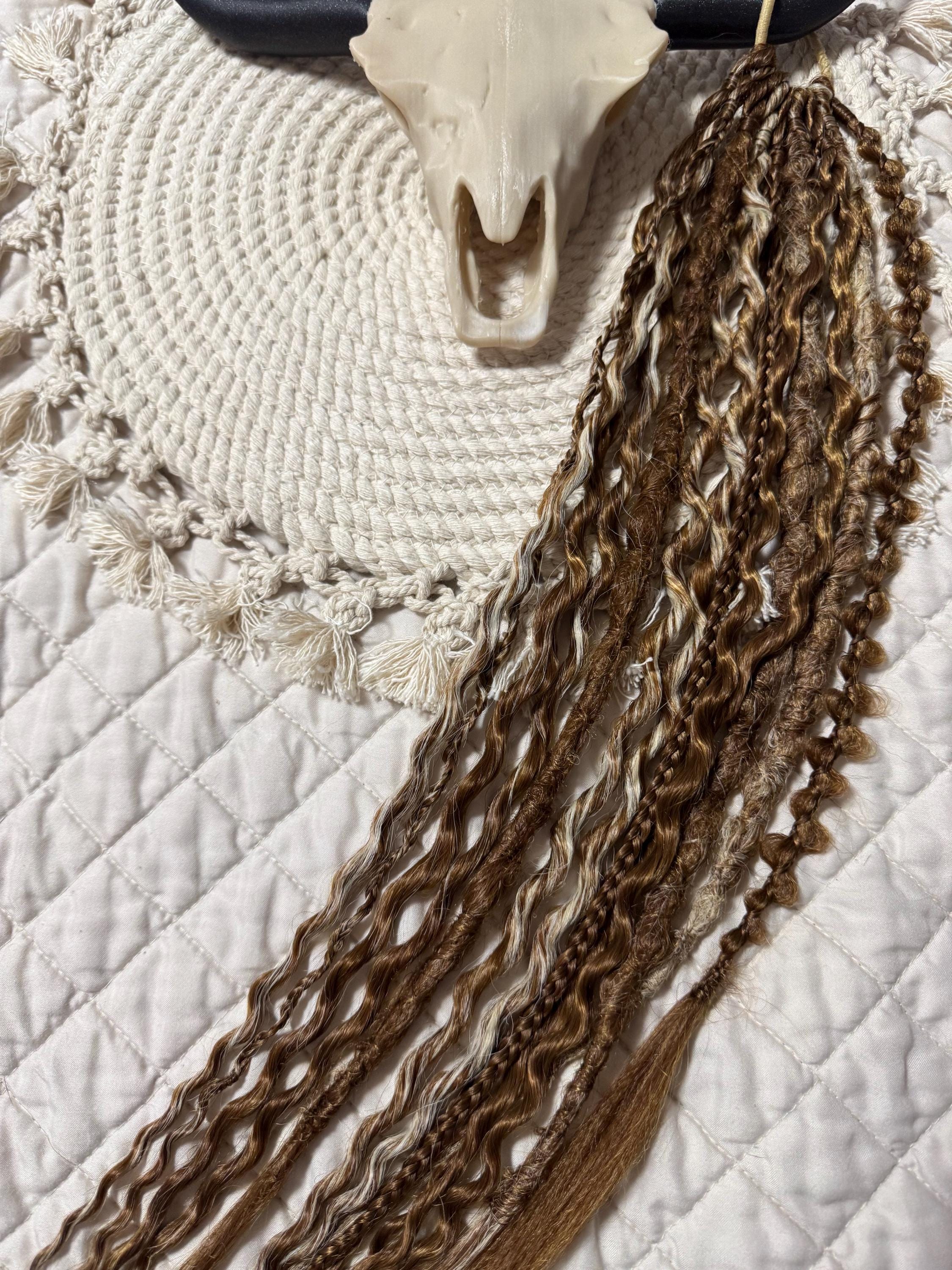 Dreaded Boho Ponytail | Golden Brown & Blonde Dread Hair Piece