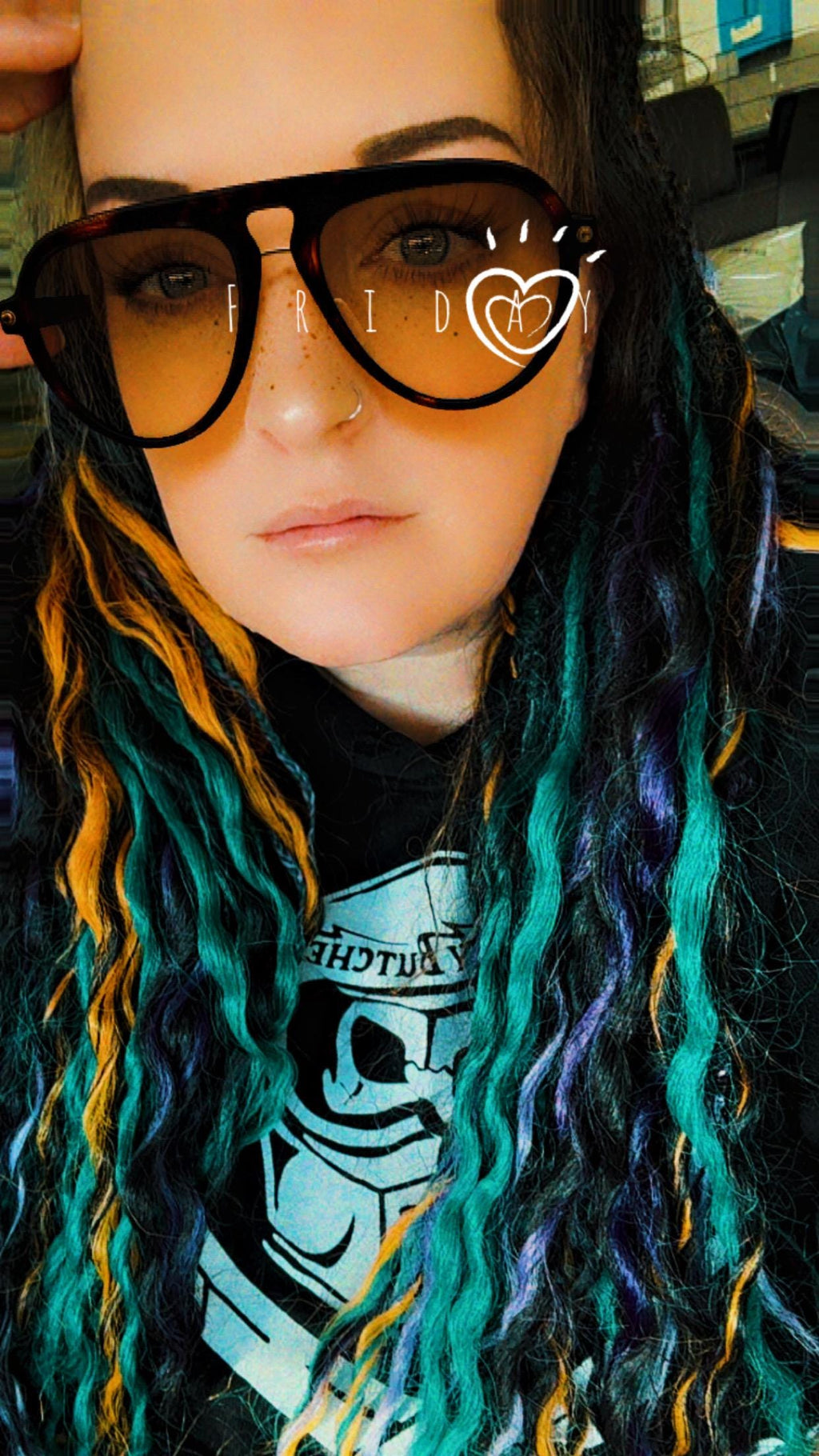 Spooky Vibe Double Ended Wavy Dreads | Skull Charm Dread Set