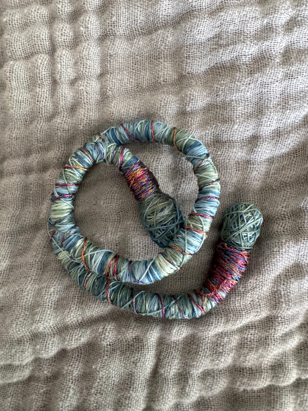 Wrapped bendy dread tie boho