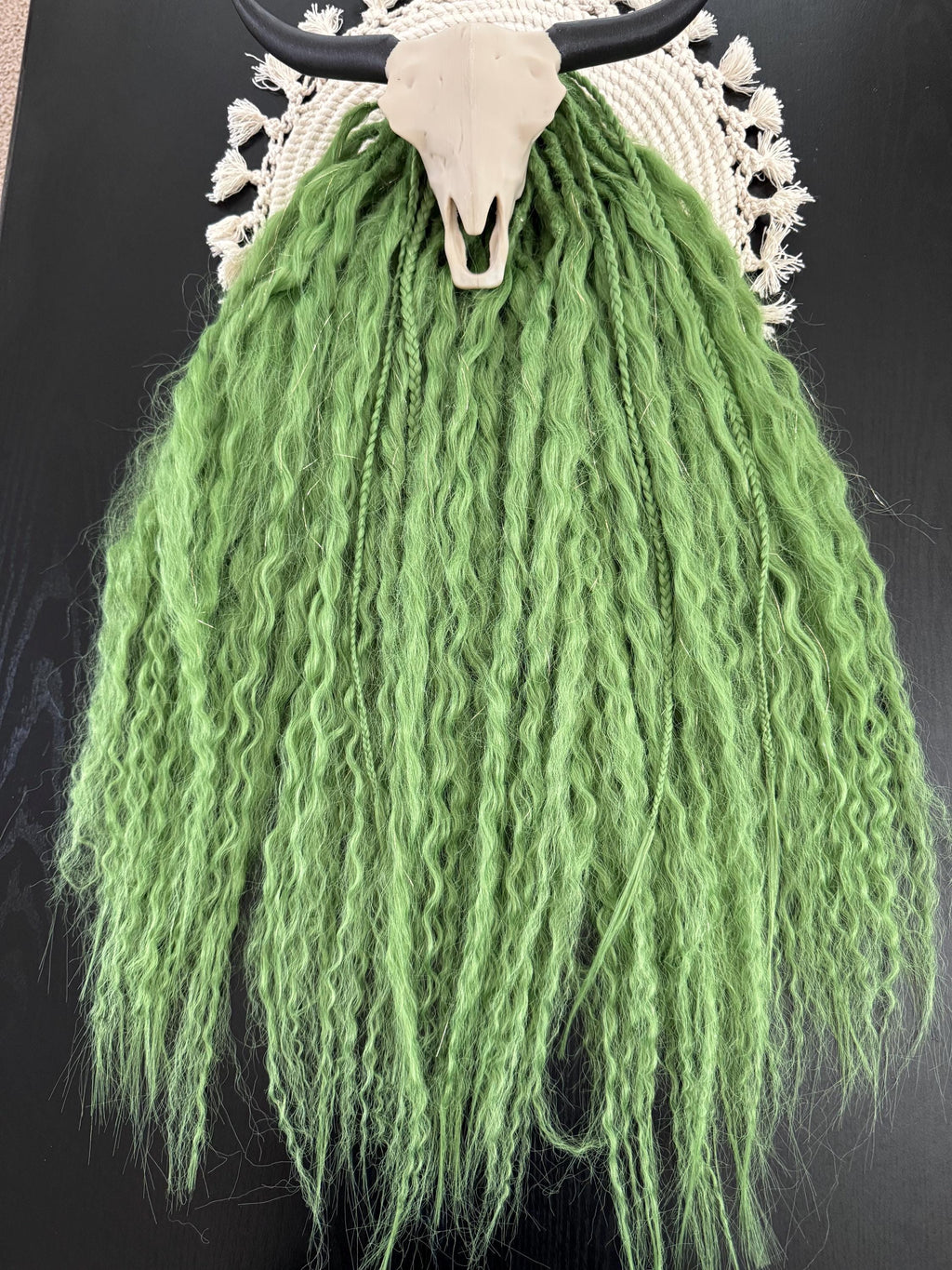 Seaweed Crochet Double Ended Wavy Dreads | Gold Tinsel Dread Set