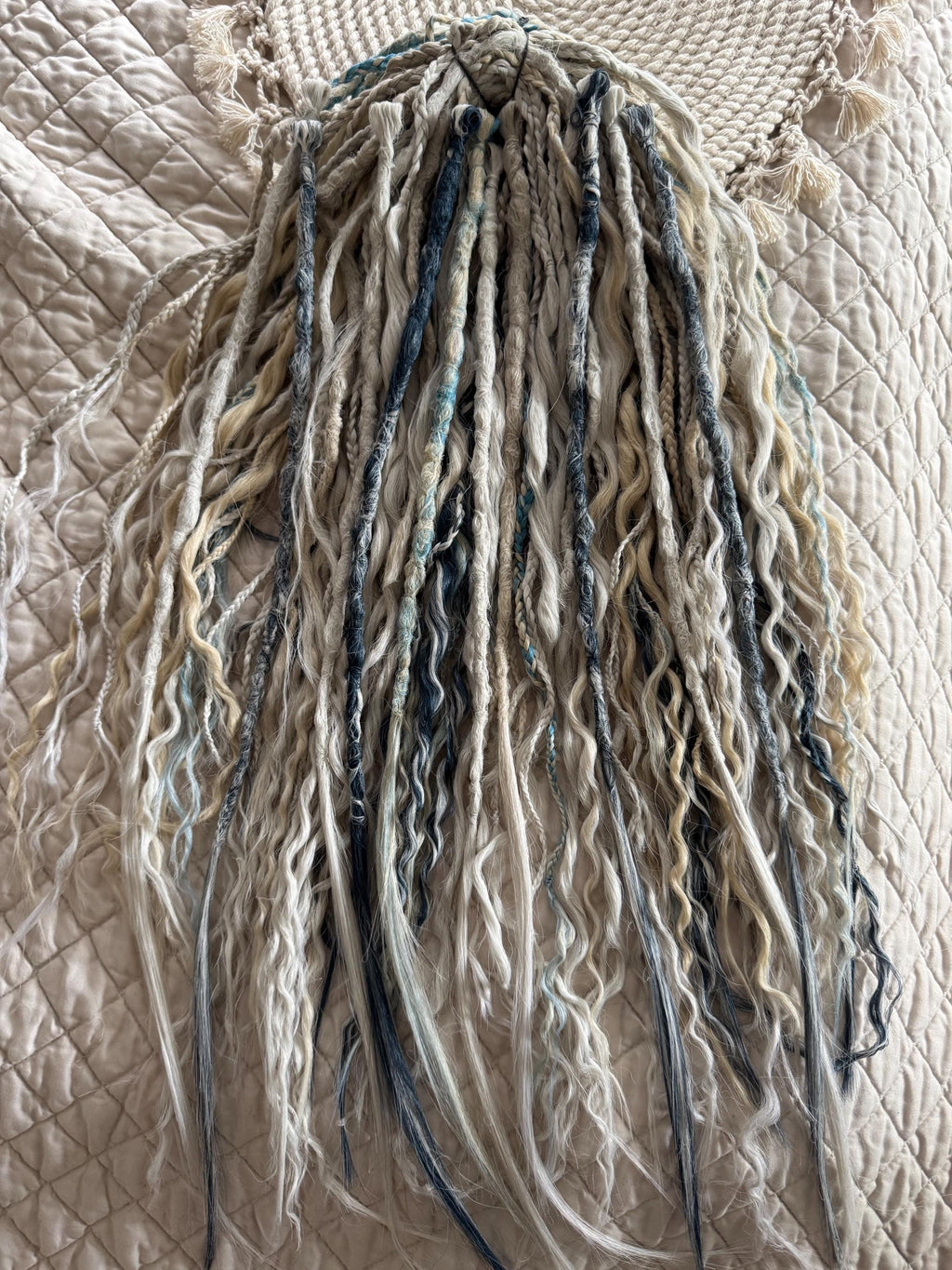 Platinum Moon Boho Dreads & Braids | Platinum, Grey, Blonde & Blue Mixed Dread Set
