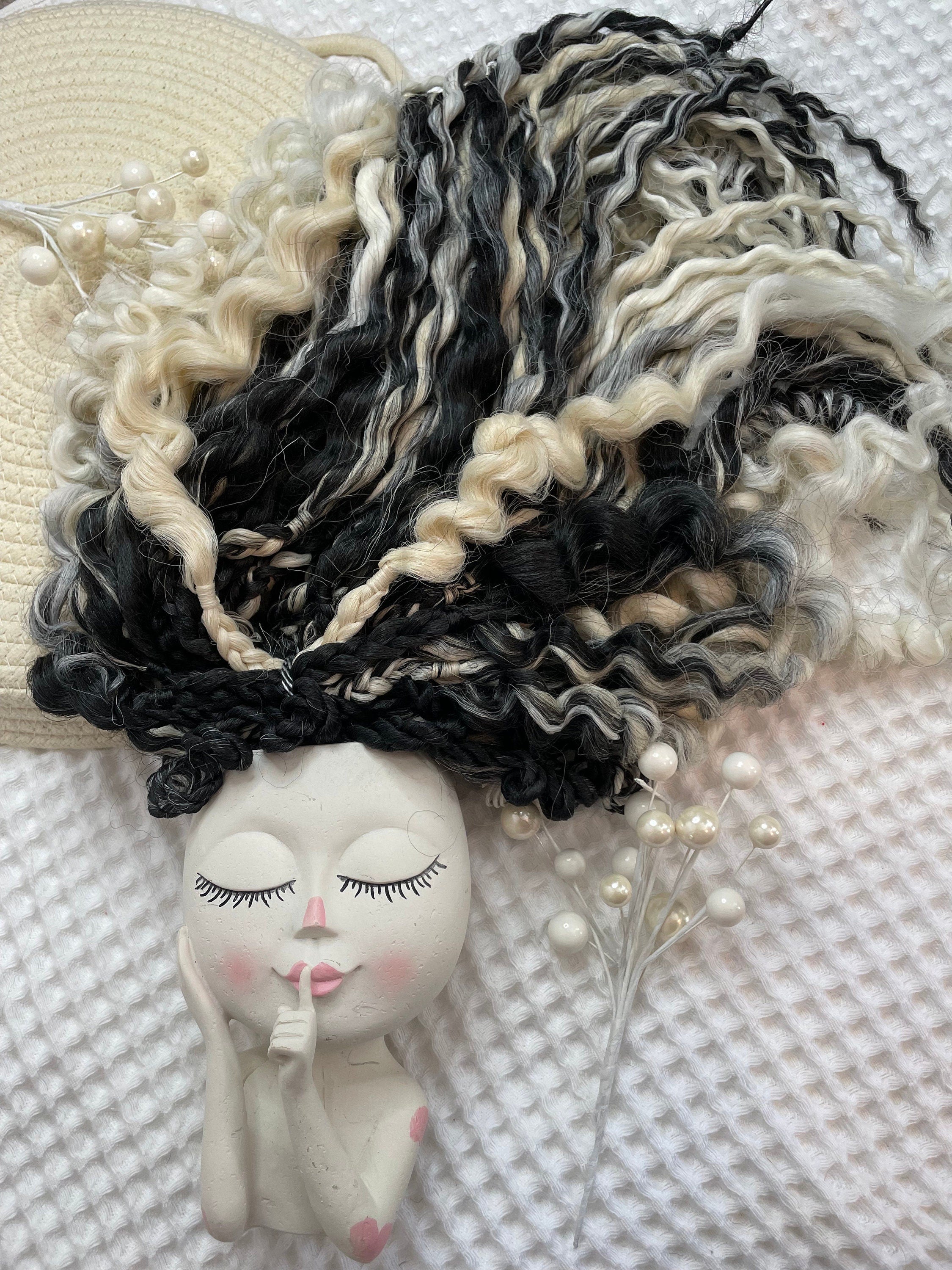 Black and White Wavy Dreads