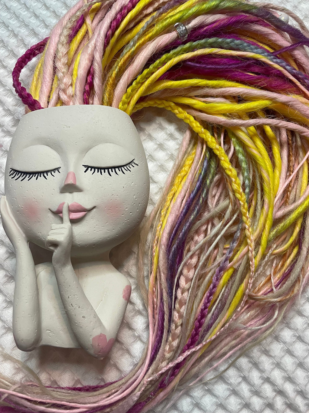 Pink sunset thin double ended dreads