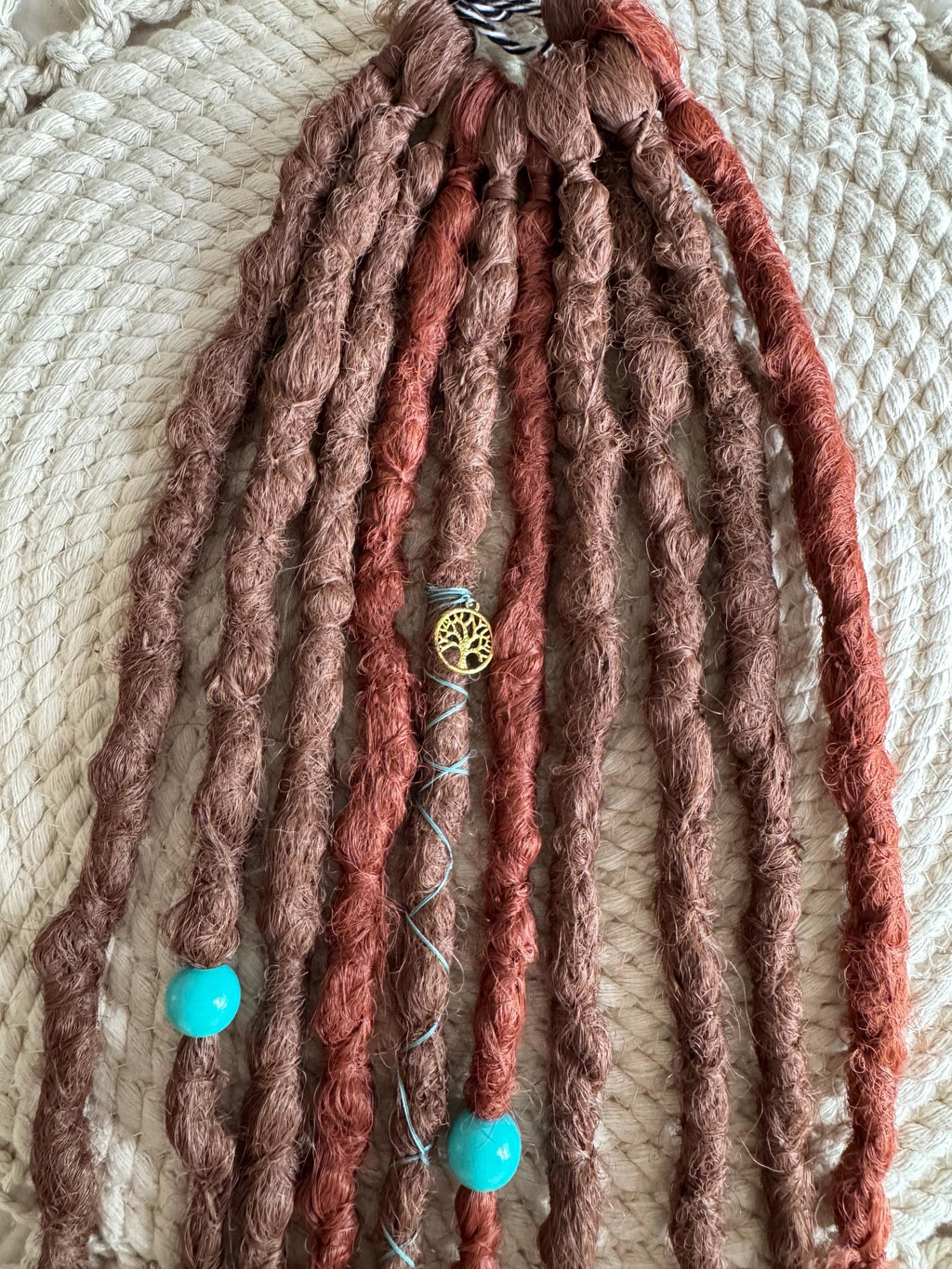 Weathered Metal Single Ended Crochet Boho Dreads | Beads & Charm Dread Set