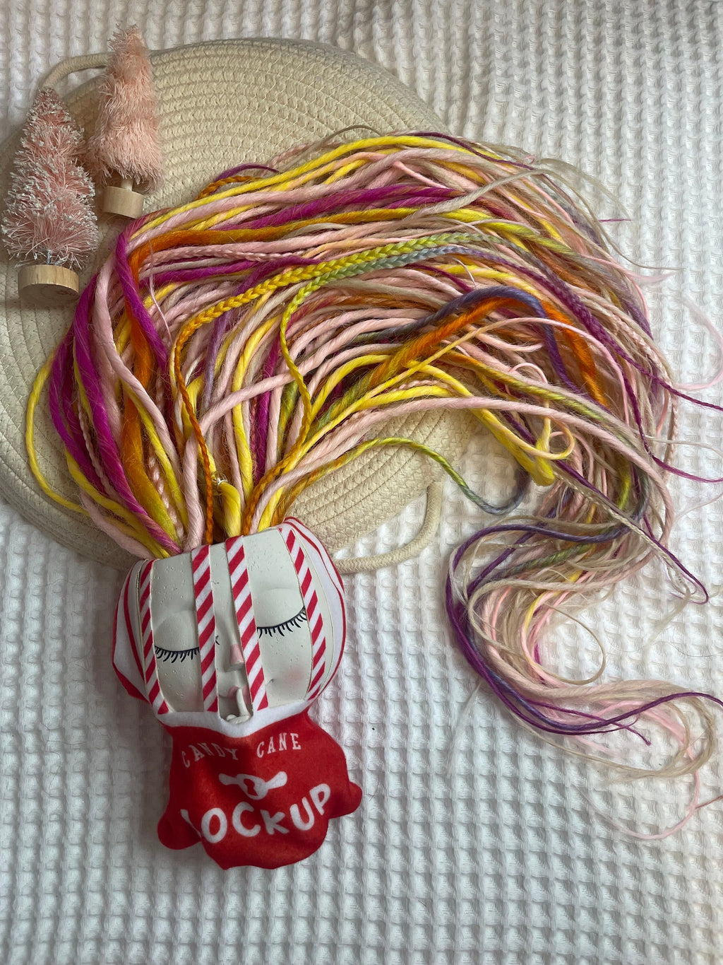 Pink sunset thin double ended dreads