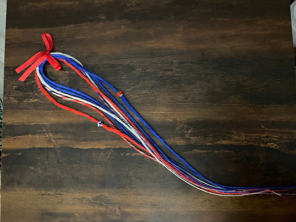 Patriotic Red, White & Blue Thin Synthetic Dreads | Sparkle Dread Set
