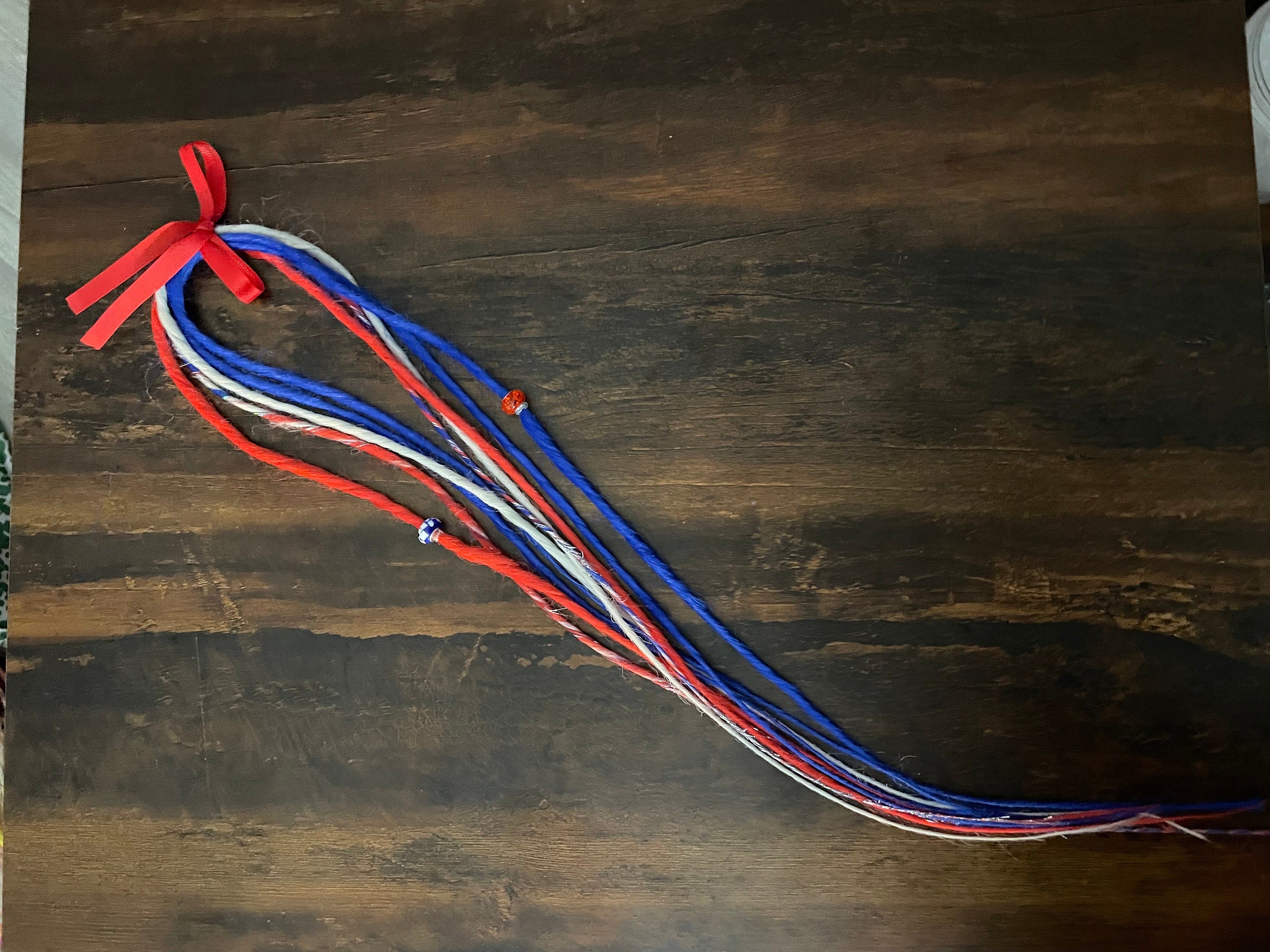 Patriotic Red, White & Blue Thin Synthetic Dreads | Sparkle Dread Set