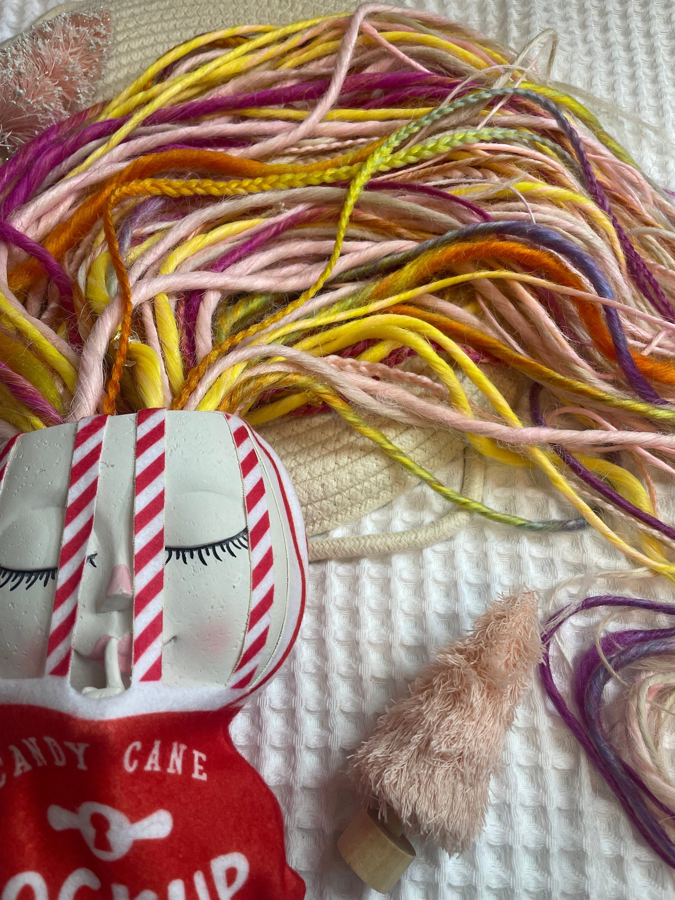 Pink sunset thin double ended dreads