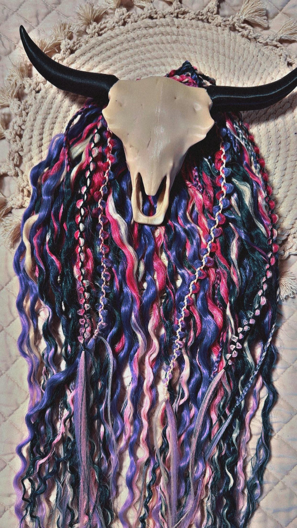 Flower Dream Double Ended Wavy Dreads | Boho Dread Set with Braids