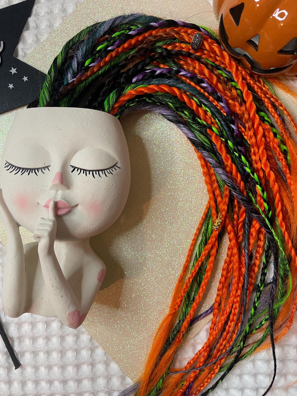 Spooky Double Ended Thin Dreads | Skull Charm Dread Set