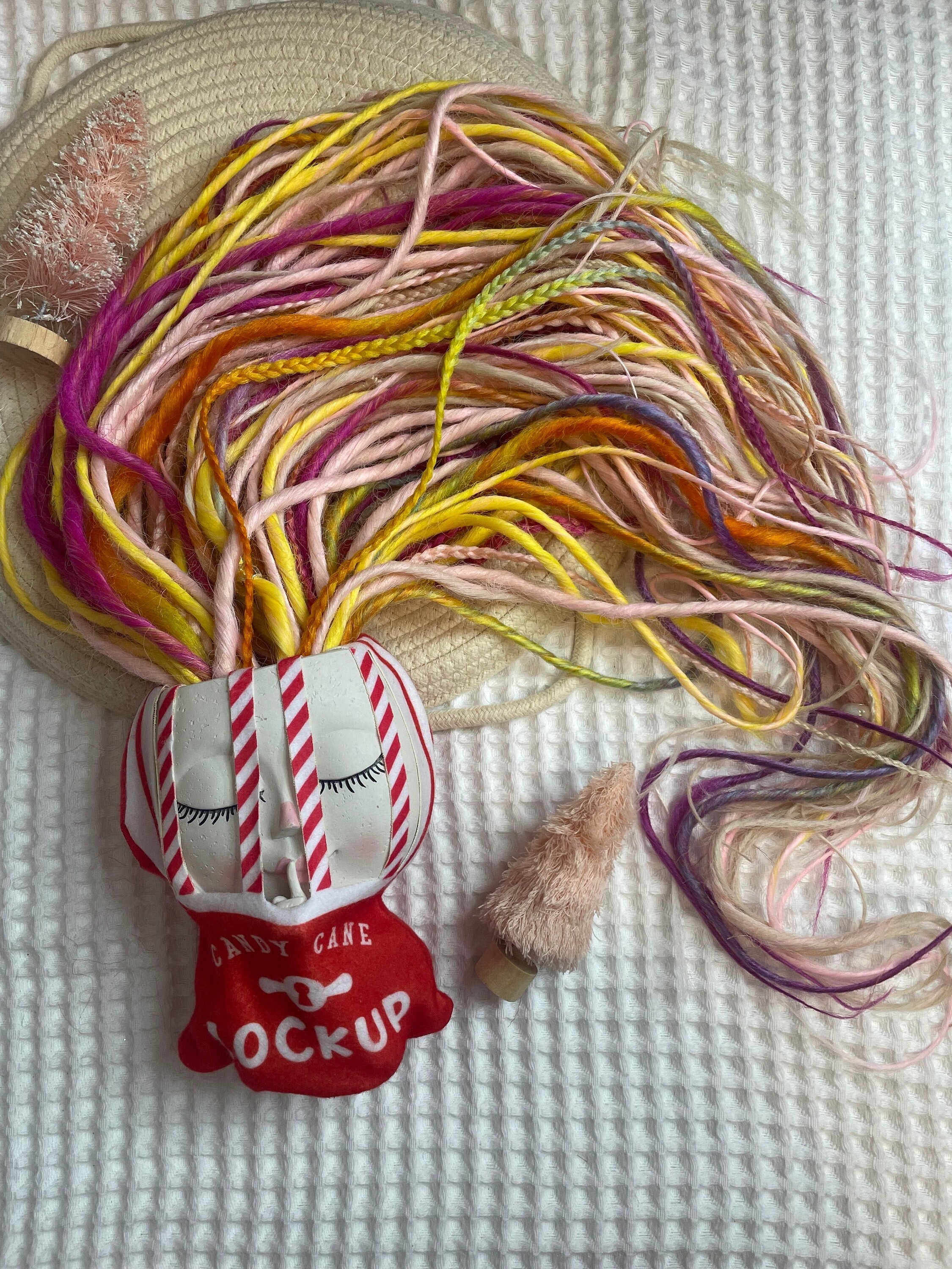 Pink sunset thin double ended dreads